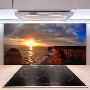 Skleněné obklady do kuchyně Moře Slunce Krajina 140x70 cm