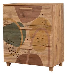 Skye Decor, tvar Leva Gravis, komoda, atlantská borovice, 100 % MELAMÍNEM POVLÁKNNÁ DESKA, 80 x 43 x 95 cm