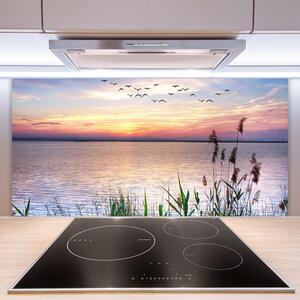 Skleněné obklady do kuchyně Moře Ptáci Nebe Krajina 125x50 cm