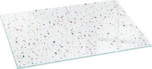 Sklenná podkladová deska pro 120x60 cm - kamna - krbová deska - ochranné sklo - ochranná deska proti jiskrám - sklenná podkladová deska ohnivzdorná - tepelná ochranná deska - sklenná podkladová ochrana - vzor s malými tvary
