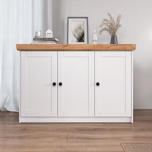 Homestyle4u komoda píborník dub matný bílé dřevo masiv skí s pihrádkami píborník highboard