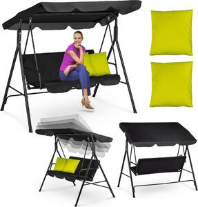 Luverno® Hollywoodská houpaka, zahradní houpaka se 2 poltái – 3místná, do 250 kg – zahradní lehátko, houpaka s nastavitelnou stíkou pro zahradu, venkovní pouití