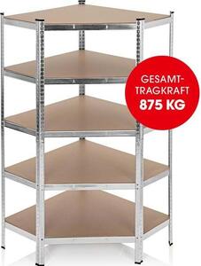 EASYmaxx 13587, 5 police/polic, Stedn-hustotní sklolaminát (MDF), Kov, Plast, Hndá, Stíbrná, 175 kg, 900 mm
