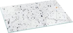 Sklenná podkladová deska pro 120x60 cm - kamna - krbová deska sklenná - ochranné sklo - ochranná deska proti jiskrám - sklenná podkladová deska ohnivzdorná - tepelná ochranná deska - ochrana sklenného podkladu - vzor kamene s ásticemi