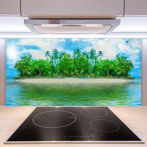 Skleněné obklady do kuchyně Moře Ostrov Krajina 125x50 cm
