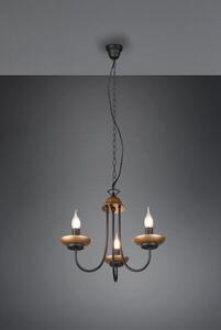 TRIO 101700332 LIVIA luster 3xE14 D468mm černá matná, zlatá
