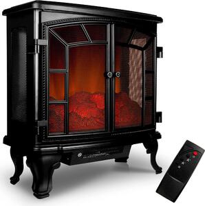 MONZANA® Elektrický krb s LED efektem plamen, 2000 W, elektrický ventilátor, 2 stupn topení, dálkové ovládání, asova, krb do obývacího pokoje, 70 x 36 x 66 cm, erný