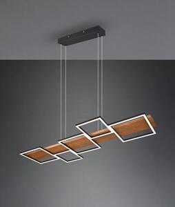 TRIO 322910532 HARPER závěsné svítidlo SMD LED 42W/5700lm 3000K černá matná, drěvo, switchdimmer