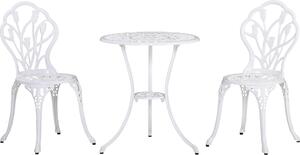 Outsunny Seating Group 3-dílná jídelní sada Balkonový nábytek Set 1 stl + 2 idle Alu