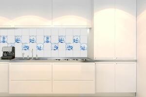 DIMEX | Fototapeta do kuchyně Modré kachličky KI-180-167 | 180 x 60 cm | modrá, bílá