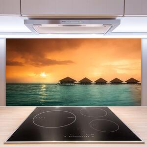 Kuchyňský skleněný panel Moře Slunce Krajina 125x50 cm