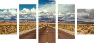 5-dílný obraz cesta v poušti - 100x50 cm