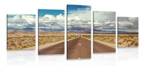 5-dílný obraz cesta v poušti - 100x50 cm