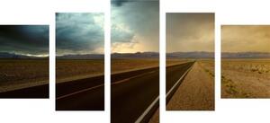 5-dílný obraz cesta uprostřed pouště - 100x50 cm