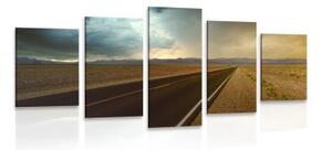 5-dílný obraz cesta uprostřed pouště - 100x50 cm