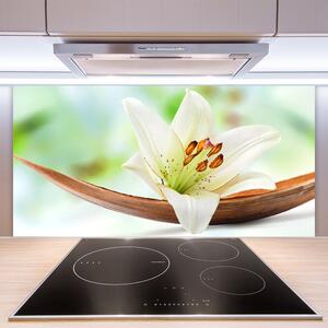Kuchyňský skleněný panel Květ Rostlina Příroda 100x50 cm