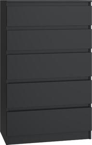 VBChome Komoda s 5 zásuvkami 70 x 40 x 110 cm erná Bezúchytková komoda Víceúelová skíka do pedsín Lonice Obývací pokoj Dtský pokoj Moderní erná barva