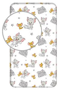 Jerry Fabrics Bavlněné napínací prostěradlo 90x200 + 25 cm - Tom a Jerry 