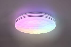 TRIO Reality R67131100 TIGER stropní svítidlo SMD LED D380mm 22W/2500lm 2700-6000K RGB, bílá matná, stmívatelné, dálkový ovladač, starlight efekt