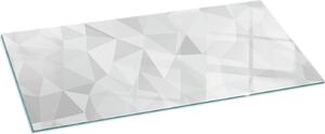 Sklenný podlahový panel 125x50 cm - Krbový panel - Sklenný krbový panel - Ochranné sklo - Ochranný panel proti jiskrám - Sklenný podlahový panel proti ohni - Tepelná ochrana - Ochrana podlahy ze skla - Abstraktní geometrický vzor