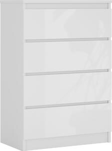 Komoda 70 cm - se 4 zásuvkami v bílé matné barv / v bílém vysokém lesku / rzné barvy a velikosti