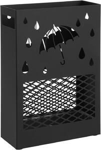 Vasagle Kovový stojan na deštníky s odnímatelným podnosem