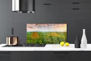 Kuchyňský skleněný panel Les Příroda 140x70 cm