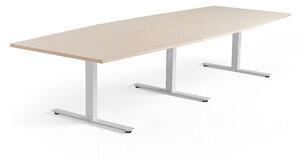AJ Produkty Jednací stůl MODULUS, 3200x1200 mm, T-nohy, bílá podnož, bříza