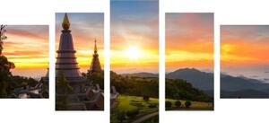 5-dílný obraz ranní východ slunce nad Thajskem - 100x50 cm