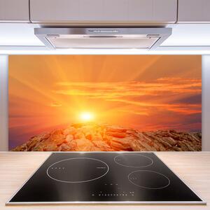 Skleněné obklady do kuchyně Slunce Nebe Hora Krajina 100x50 cm