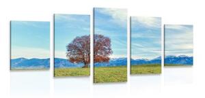 5-dílný obraz panorama hor - 100x50 cm