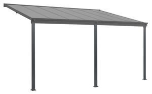 Zahradní pergola Borneo 21025, zasteení terasy, protislunení hliníková terasová stecha, s dvoupláovými panely, 4 x 3 m