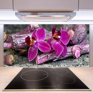 Skleněné obklady do kuchyně Dříví Květiny Rostlina Příroda 125x50 cm
