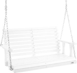 VEVOR Hollywoodská houpaka z cedrového deva, 1240x710x600 mm, houpaka na terasu a zahradu, zvýená nosnost cca 400 kg, robustní houpací lavice se závsnými etzy pro venkovní pouití, bílá barva