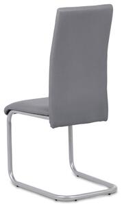 Autronic DCL-102 GREY - Jídelní židle, koženka šedá / šedý lak