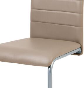 Autronic DCL-102 CAP - Jídelní židle, koženka cappuccino / šedý lak
