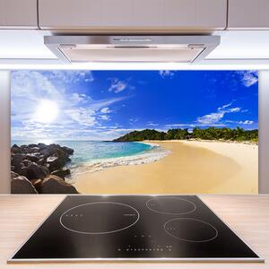 Skleněné obklady do kuchyně Slunce Moře Pláž Krajina 125x50 cm