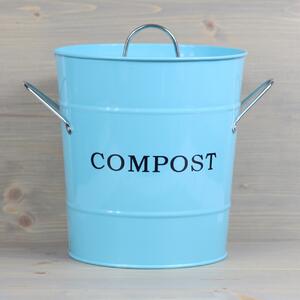 Kovový box s víkem Compost 21 cm světle modrý