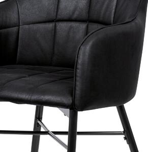 Jídelní židle MICHAELA potah černá látka v dekoru vintage