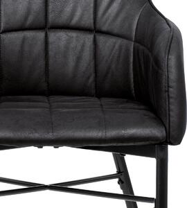 Jídelní židle MICHAELA potah černá látka v dekoru vintage