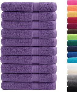 Premium ručníky SOLUND 10 ks fialové 100 x 200 cm 600 g/m²