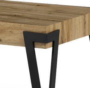Konferenční stolek, 112x62x43 cm, deska MDF, dekor divoký dub, kov - černý mat