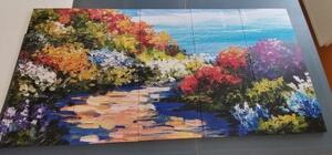 5-dílný obraz květinové more - 100x50 cm