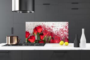 Skleněné obklady do kuchyně Růže Květiny Rostlina 120x60 cm