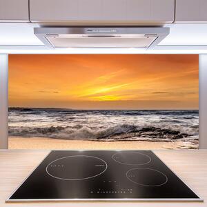 Skleněné obklady do kuchyně Moře Slunce Vlny Krajina 120x60 cm