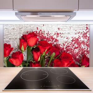 Skleněné obklady do kuchyně Růže Květiny Rostlina 100x50 cm