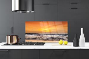 Skleněné obklady do kuchyně Moře Slunce Vlny Krajina 140x70 cm