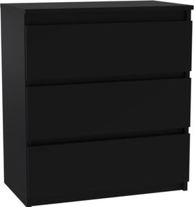 Komoda - 3 zásuvky - 70 cm - erná - Moderní píborník - Vysoká kvalita