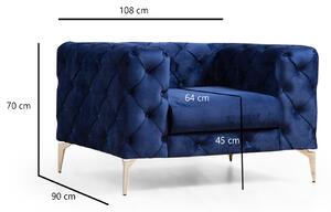 Atelier del Sofa Křeslo Como - Navy Blue, Modrá