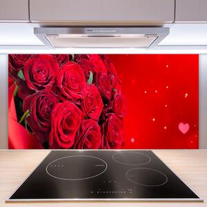 Skleněné obklady do kuchyně Růže Květiny Rostlina 100x50 cm